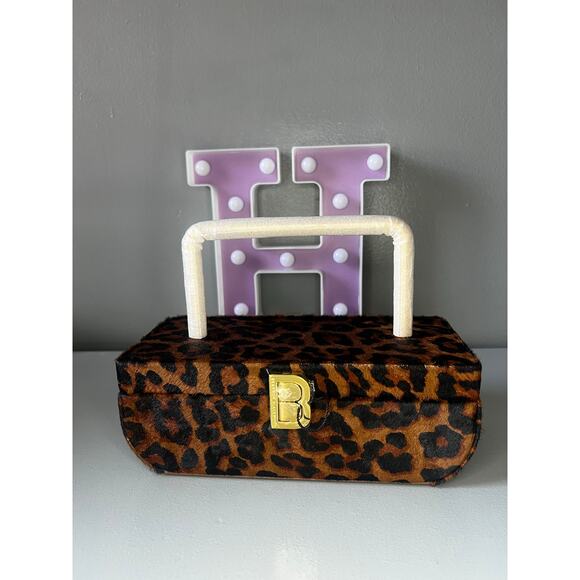 Brandon Blackwood Vanity Purse in Leopard Ponyhair with Mirror - Picture 6 of 12